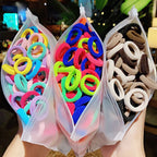 50pcs/Set Girls Colorful Nylon Small Elastic Hair Bands Children Ponytail Holder Scrunchie Headband Kids Hair Accessories