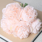 5Big Heads 11cm Diameter Rose Pink Peony Artificial Flowers Bouquet Fake Flower for Home Bride Wedding Decoration Marriage Decor