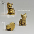 8 Styles Available Brass Cute Cats Figurines Miniatures Desktop Ornaments Classical Small Animal Tea Pet Home Decors Accessories