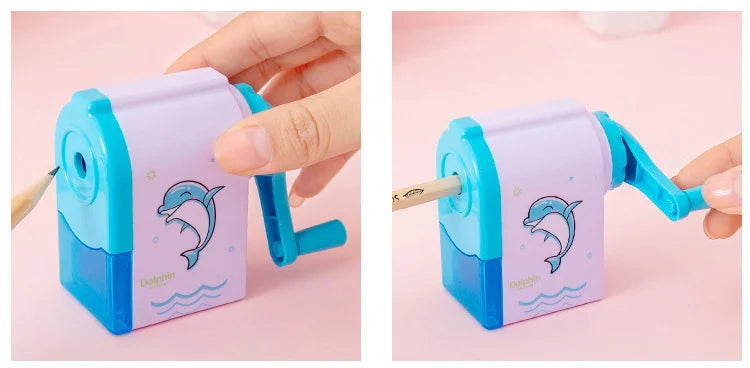 Lytwtw's Cute Unicorn Dolphin Mechanical Sharpener For Pencil School Office Supplies Creative Stationery Back To School