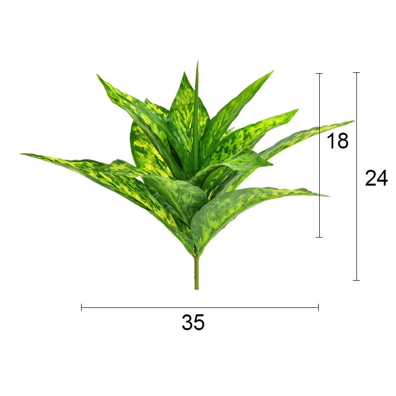 5 Fork 29cm Fake Plants Leaves Tropical Artificial Tree Leaf Small Vegetation Decorative Plant Wall For Home Bonsai Decoration