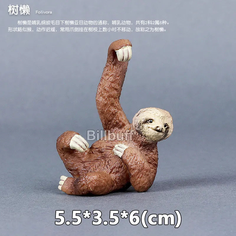 Simulation Wild Animals Zoo Wolf Monkey Fox Chameleon Pangolin Squirrel Chinchilla Donkey Sloth Model Figures Educational Toys
