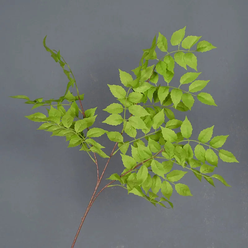 HMEOT Artificial Green Plants Grass Silk Trumpet Leaf Fake Flower Wedding Floral Row Accessories Vase Home Decor Greenery H6969