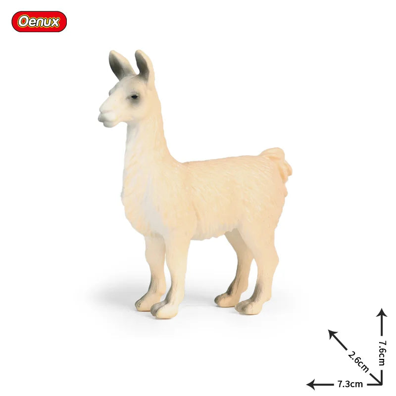 Oenux Simulation Wild Animals Toy Desert Camel Donkey Alpaca Antelope Elk Deer Model Action Figures PVC Decoration Kids Gift