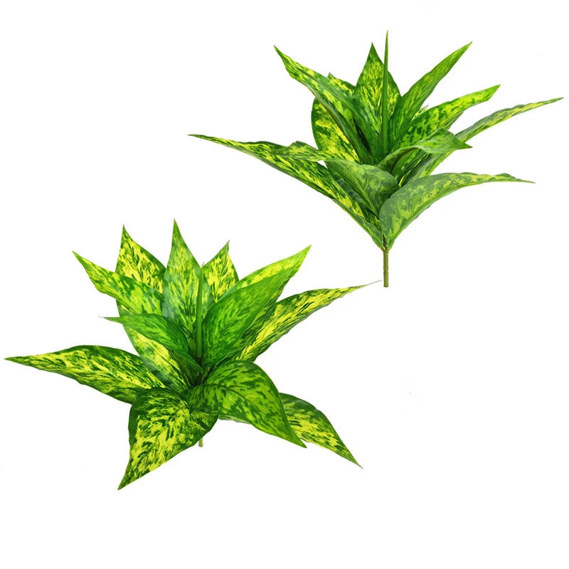 5 Fork 29cm Fake Plants Leaves Tropical Artificial Tree Leaf Small Vegetation Decorative Plant Wall For Home Bonsai Decoration