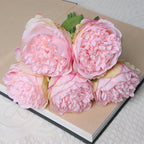 5Big Heads 11cm Diameter Rose Pink Peony Artificial Flowers Bouquet Fake Flower for Home Bride Wedding Decoration Marriage Decor
