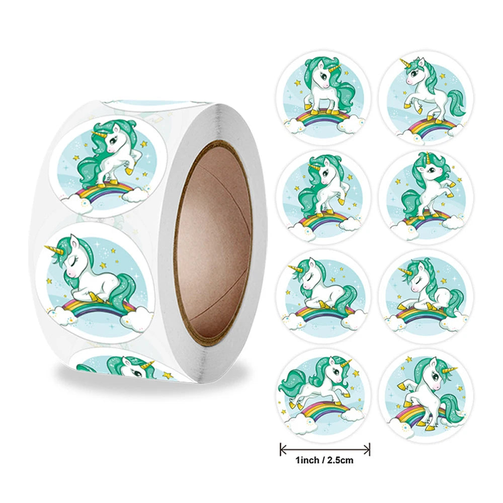 Cute Cartoon Animal Unicorn Sticker Kids Reward Sticker Gift Decoration Label Teacher Encouragement Student Stationery Stickers