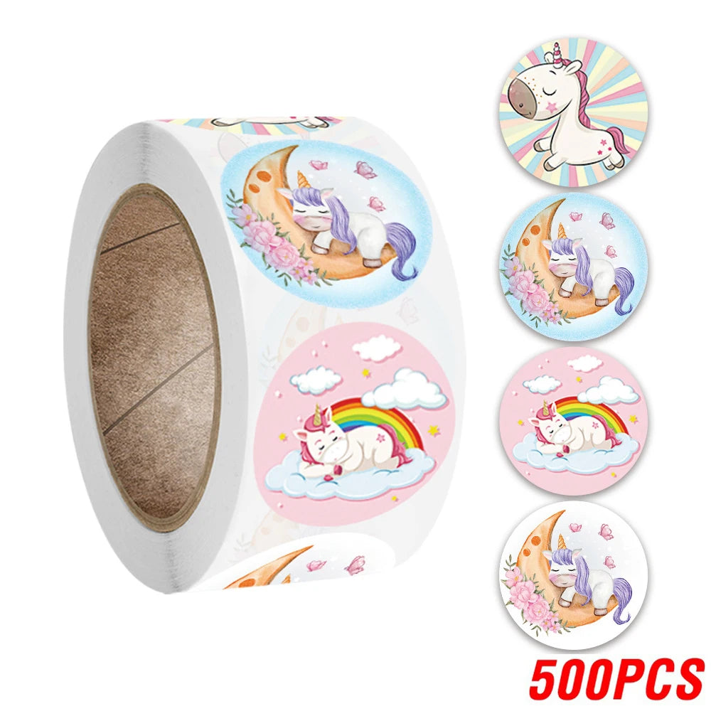 Cute Cartoon Animal Unicorn Sticker Kids Reward Sticker Gift Decoration Label Teacher Encouragement Student Stationery Stickers