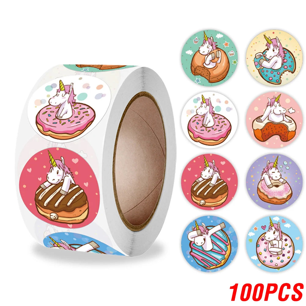 Cute Cartoon Animal Unicorn Sticker Kids Reward Sticker Gift Decoration Label Teacher Encouragement Student Stationery Stickers