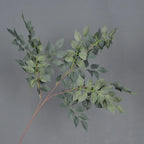 HMEOT Artificial Green Plants Grass Silk Trumpet Leaf Fake Flower Wedding Floral Row Accessories Vase Home Decor Greenery H6969