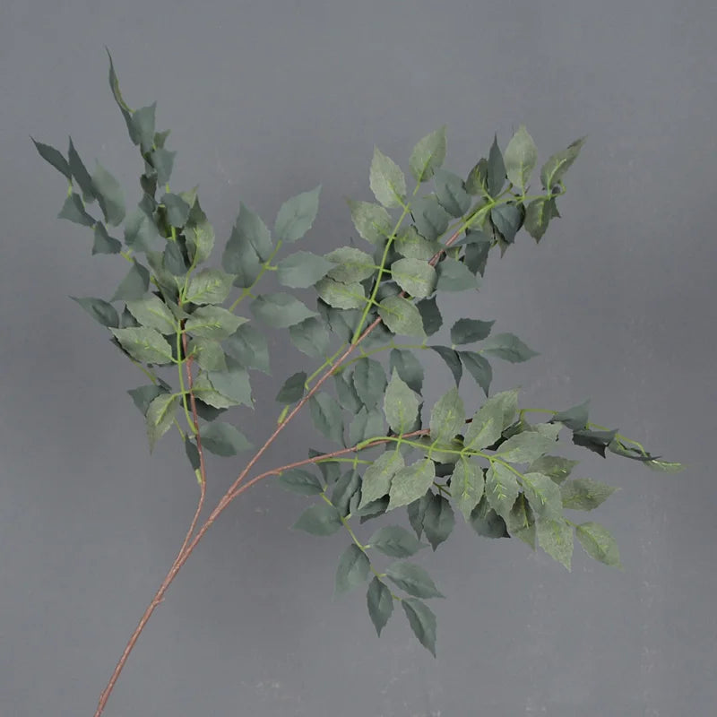 HMEOT Artificial Green Plants Grass Silk Trumpet Leaf Fake Flower Wedding Floral Row Accessories Vase Home Decor Greenery H6969