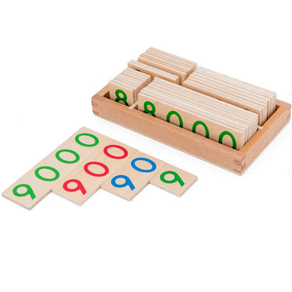 Wooden Numbers Cards Montessori Math Learning Teaching Aid for Kids