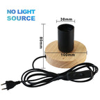 Modern Wood Table Lamp Retro E27 Desk Deco Light Indoor Art Lamps Living Room Bedroom Bedside Decoration Bar Lights Base EU Plug