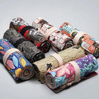 12/24/36/48/72 Hole Colorful Cloth Pencil Case Stationery Cosmetic Pencil Storage Bag Pencil roll School Supplies 050045