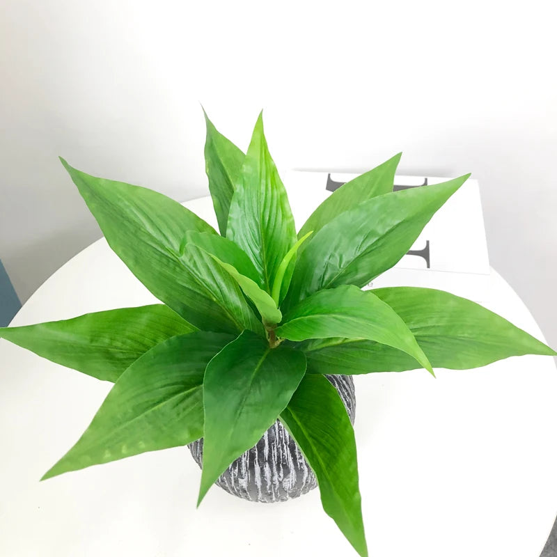 5 Fork 29cm Fake Plants Leaves Tropical Artificial Tree Leaf Small Vegetation Decorative Plant Wall For Home Bonsai Decoration