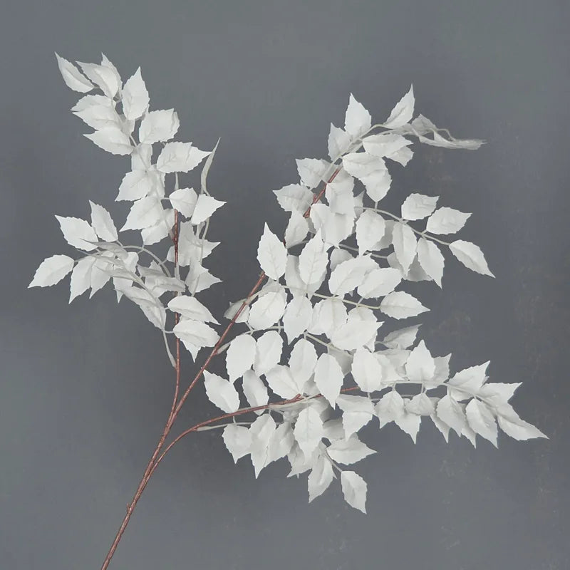 HMEOT Artificial Green Plants Grass Silk Trumpet Leaf Fake Flower Wedding Floral Row Accessories Vase Home Decor Greenery H6969