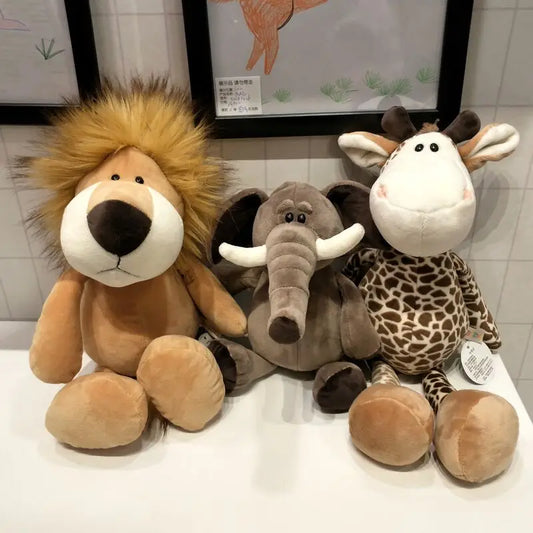 Stuffed Forest Animal Plush Toys – Lion, Tiger, Elephant & More