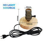 Modern Wood Table Lamp Retro E27 Desk Deco Light Indoor Art Lamps Living Room Bedroom Bedside Decoration Bar Lights Base EU Plug