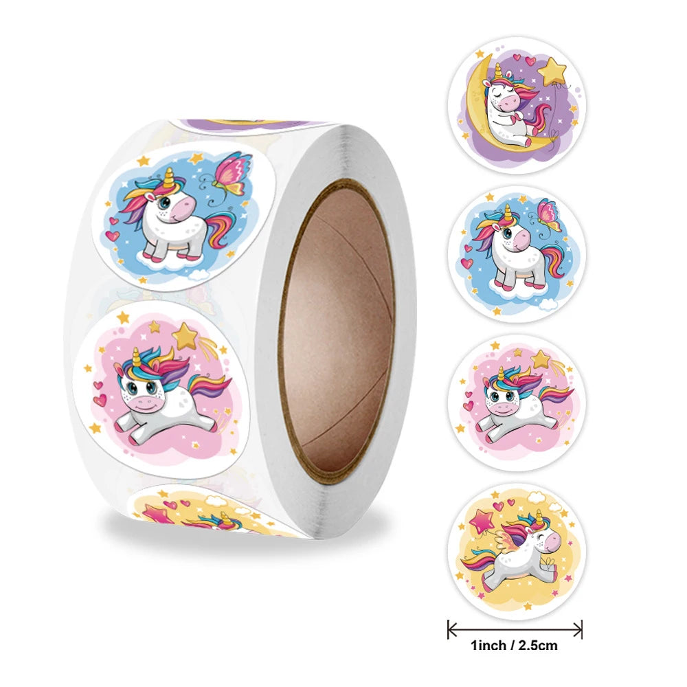 Cute Cartoon Animal Unicorn Sticker Kids Reward Sticker Gift Decoration Label Teacher Encouragement Student Stationery Stickers