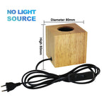 Modern Wood Table Lamp Retro E27 Desk Deco Light Indoor Art Lamps Living Room Bedroom Bedside Decoration Bar Lights Base EU Plug