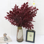 HMEOT Artificial Green Plants Grass Silk Trumpet Leaf Fake Flower Wedding Floral Row Accessories Vase Home Decor Greenery H6969
