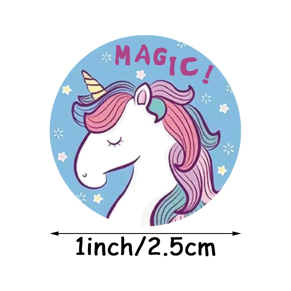 Cute Cartoon Animal Unicorn Sticker Kids Reward Sticker Gift Decoration Label Teacher Encouragement Student Stationery Stickers