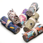 12/24/36/48/72 Hole Colorful Cloth Pencil Case Stationery Cosmetic Pencil Storage Bag Pencil roll School Supplies 050045
