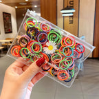 100 Pcs/Lot Small Hair Ties Gum Colorful Nylon Rubber Band Rope Doll Khaki Black Elastic Hair Bands For Baby Girls Accessories