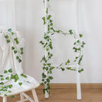 210Cm Artificial Hanging Christmas Garland Plants Vine Leaves Green Silk Outdoor Home Wedding Party Bathroom Garden Decoration