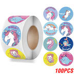 Cute Cartoon Animal Unicorn Sticker Kids Reward Sticker Gift Decoration Label Teacher Encouragement Student Stationery Stickers