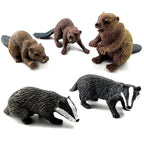 Simulation Fox Rabbit Squirrel Parrot Bird Badger Figurine Animal Model Home Decor Miniature Fairy Garden Decoration Accessories