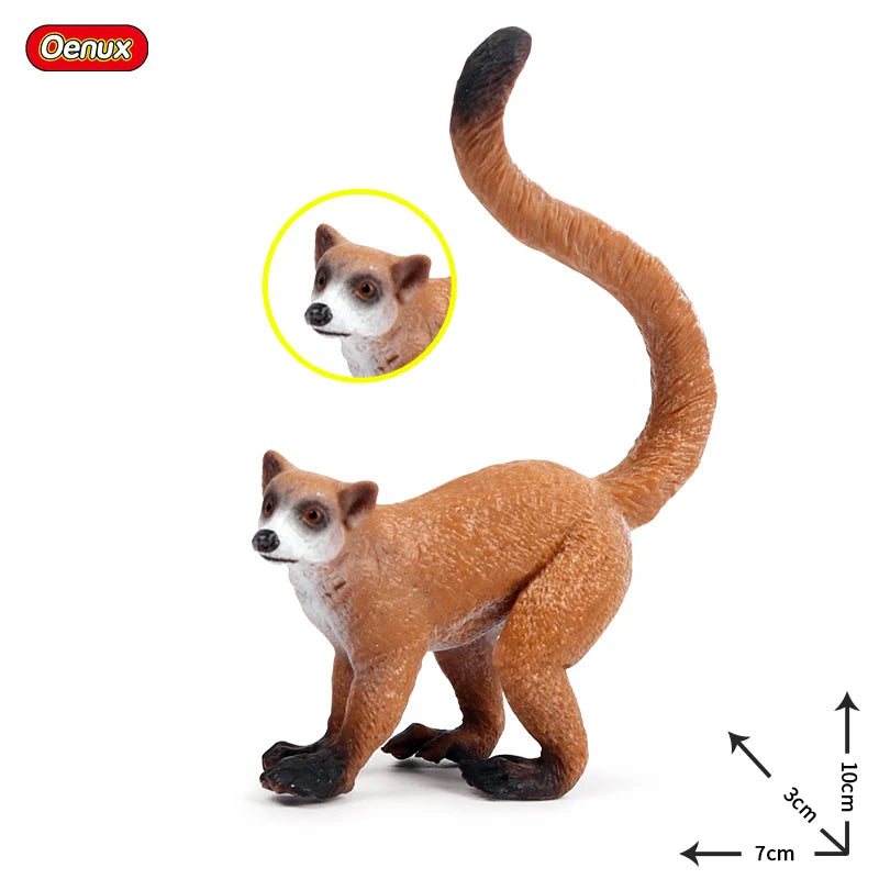 Oenux Simulation Wild Animal Chimpanzee Orangutan Gorilla Tree Sloth Monkey Model Action Figures Garden Miniature Decoration Toy
