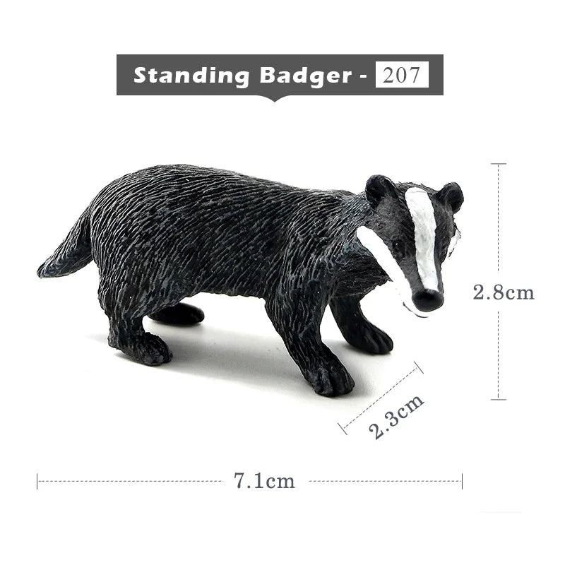 Simulation Fox Rabbit Squirrel Parrot Bird Badger Figurine Animal Model Home Decor Miniature Fairy Garden Decoration Accessories