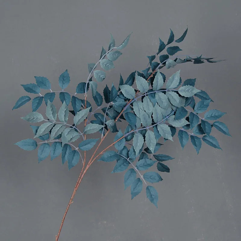 HMEOT Artificial Green Plants Grass Silk Trumpet Leaf Fake Flower Wedding Floral Row Accessories Vase Home Decor Greenery H6969