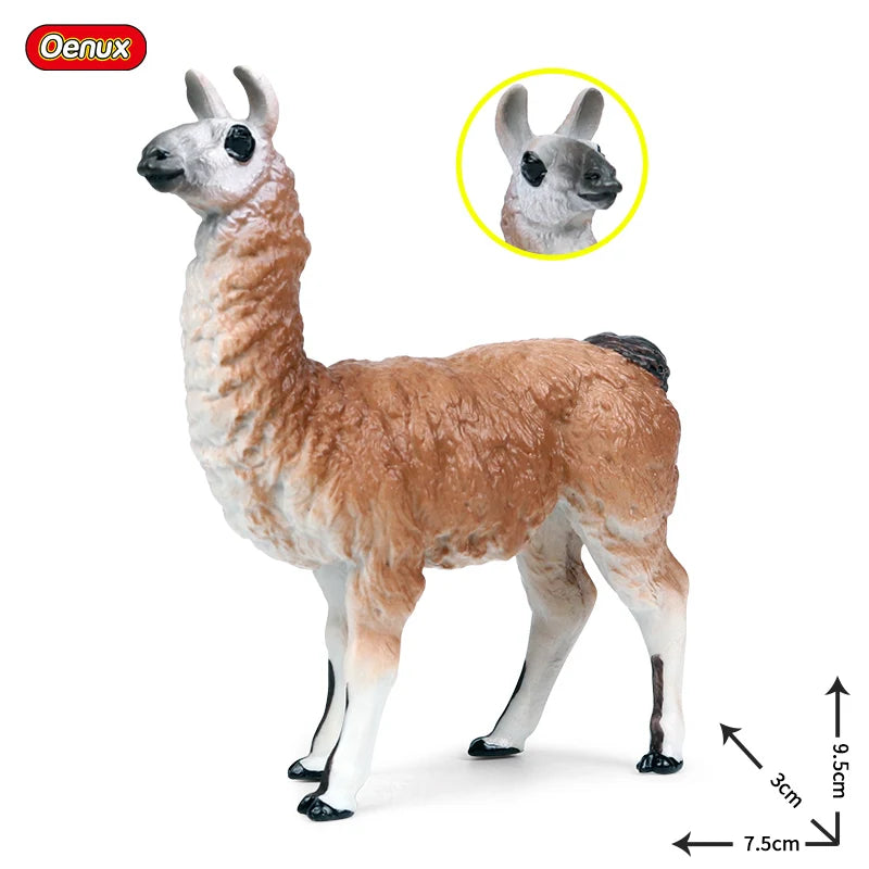 Oenux Simulation Wild Animals Toy Desert Camel Donkey Alpaca Antelope Elk Deer Model Action Figures PVC Decoration Kids Gift