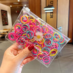 100 Pcs/Lot Small Hair Ties Gum Colorful Nylon Rubber Band Rope Doll Khaki Black Elastic Hair Bands For Baby Girls Accessories