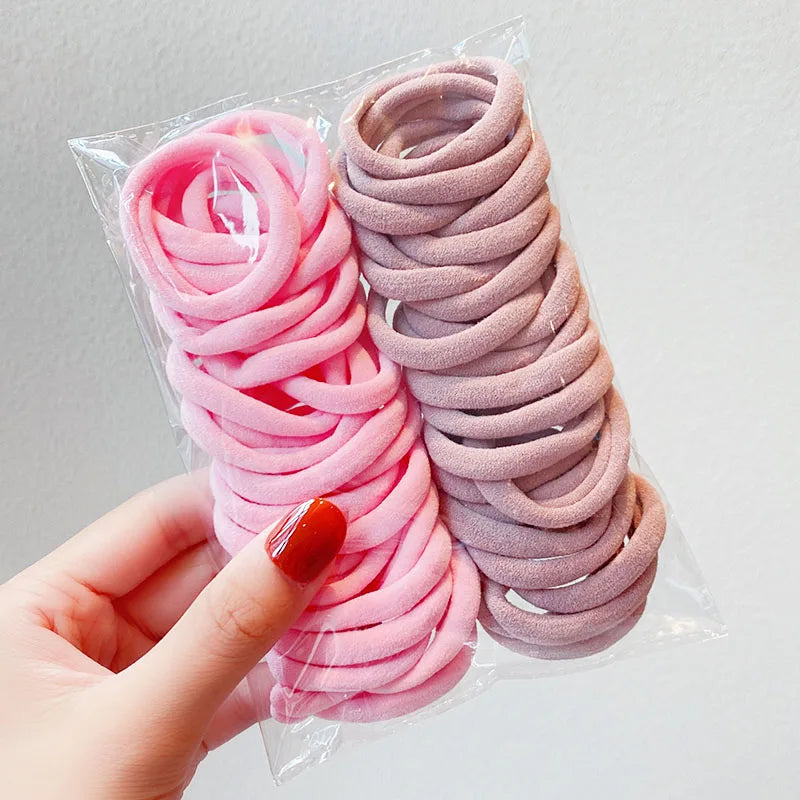 50pcs/Set Girls Colorful Nylon Small Elastic Hair Bands Children Ponytail Holder Scrunchie Headband Kids Hair Accessories