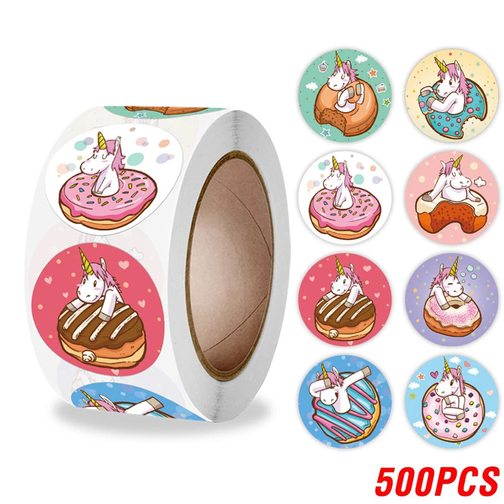 Cute Cartoon Animal Unicorn Sticker Kids Reward Sticker Gift Decoration Label Teacher Encouragement Student Stationery Stickers