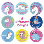 Cute Cartoon Animal Unicorn Sticker Kids Reward Sticker Gift Decoration Label Teacher Encouragement Student Stationery Stickers