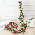250CM Artificial Rose Flowers for Wedding Home Room Decoration Spring Autumn Garden Arch Christmas Rattan DIY Fake Plants Vine