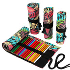 12/24/36/48/72 Hole Colorful Cloth Pencil Case Stationery Cosmetic Pencil Storage Bag Pencil roll School Supplies 050045