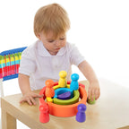 DIY children's wooden rainbow toy creative wood rainbow stacked balance blocks baby toy Montessori educational toys for children