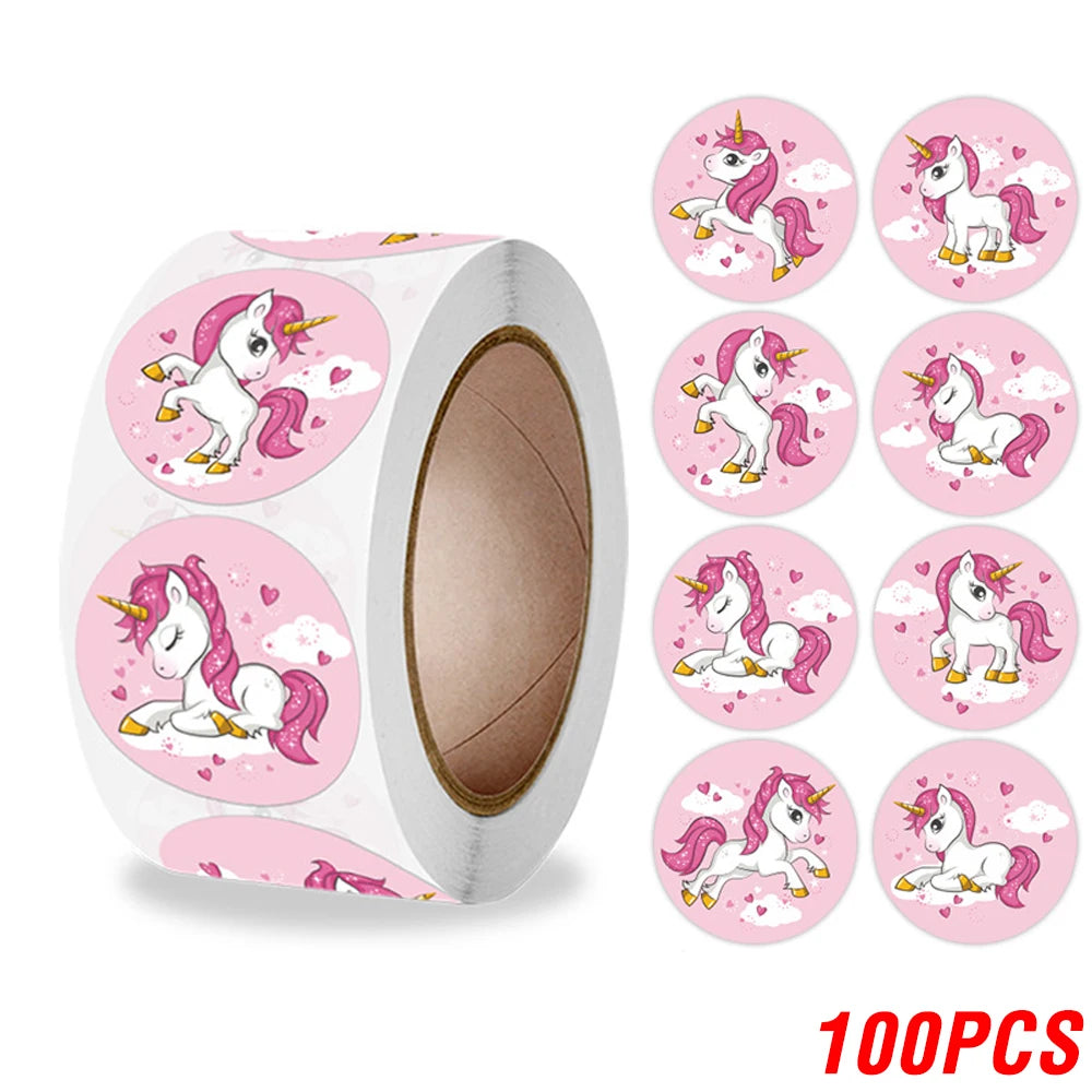 Cute Cartoon Animal Unicorn Sticker Kids Reward Sticker Gift Decoration Label Teacher Encouragement Student Stationery Stickers
