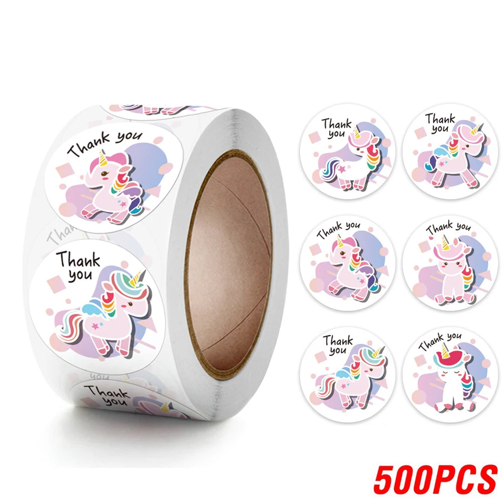 Cute Cartoon Animal Unicorn Sticker Kids Reward Sticker Gift Decoration Label Teacher Encouragement Student Stationery Stickers