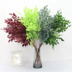 HMEOT Artificial Green Plants Grass Silk Trumpet Leaf Fake Flower Wedding Floral Row Accessories Vase Home Decor Greenery H6969