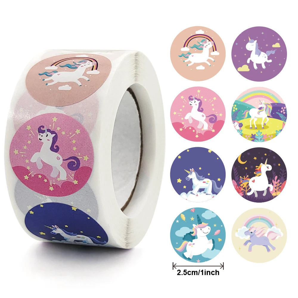 Cute Cartoon Animal Unicorn Sticker Kids Reward Sticker Gift Decoration Label Teacher Encouragement Student Stationery Stickers
