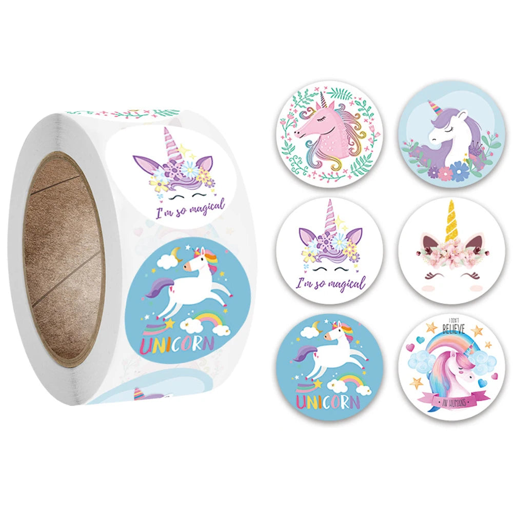 Cute Cartoon Animal Unicorn Sticker Kids Reward Sticker Gift Decoration Label Teacher Encouragement Student Stationery Stickers