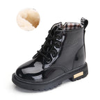 Kids Waterproof Snow Boots Plush Winter Shoes for Boys Girls