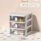 Clear Stacking Drawer Organizer - Multi-Tier PP Storage Box for Office/Beauty Products, Modular Desktop System (2-5 Layers)