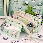 Multi Functional Capybara/Panda Pen Bag Large Capacity Nine-Layer Pencil Case Dirt-proof Stationery Bag School Office